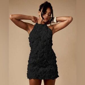 Missguided+ Black Textured Mini Dress